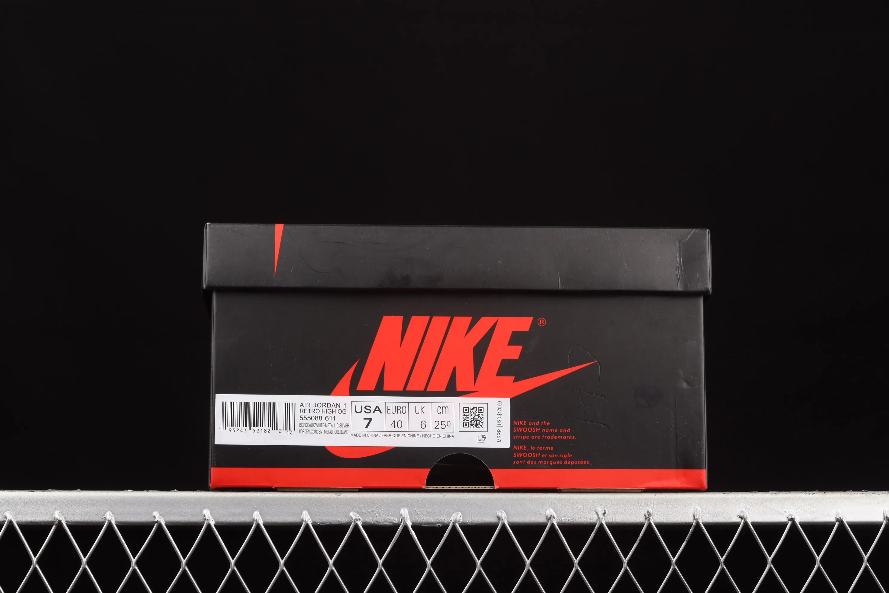 All categories Air Jordan Jordan series basketball shoes Air Jordan 1 High pure original version Air Jordan 1 Retro High OG "Bordeaux" AJ1 Joe 1 Bordeaux burgundy high-top basketball shoes 555088-611